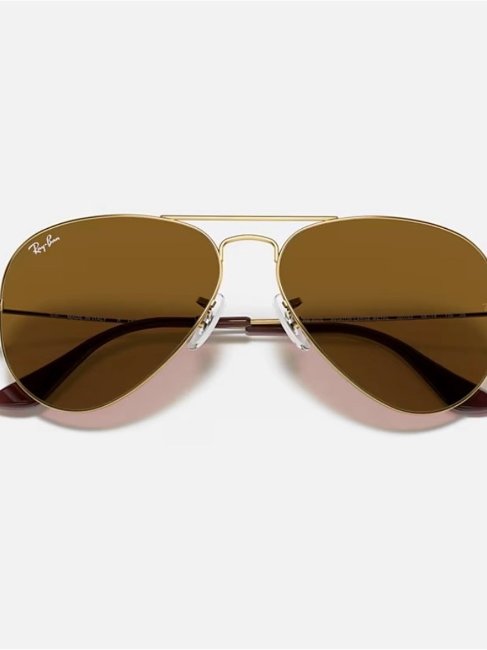 Ray-Ban Gold Frame Sunglasses with Brown Lenses